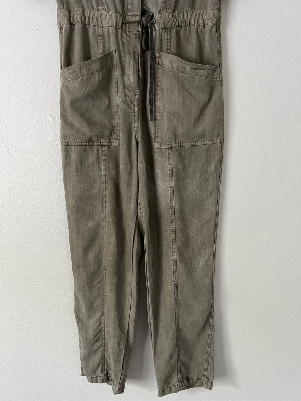 NWOT Sundance Wayside Cargo Utility Jumpsuit Vintage Wash Green Sage Size S - Picture 4 of 12
